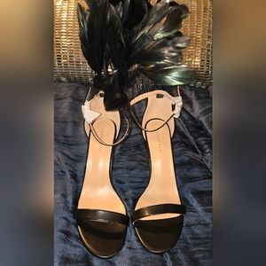 Black Feathered Women's Heels